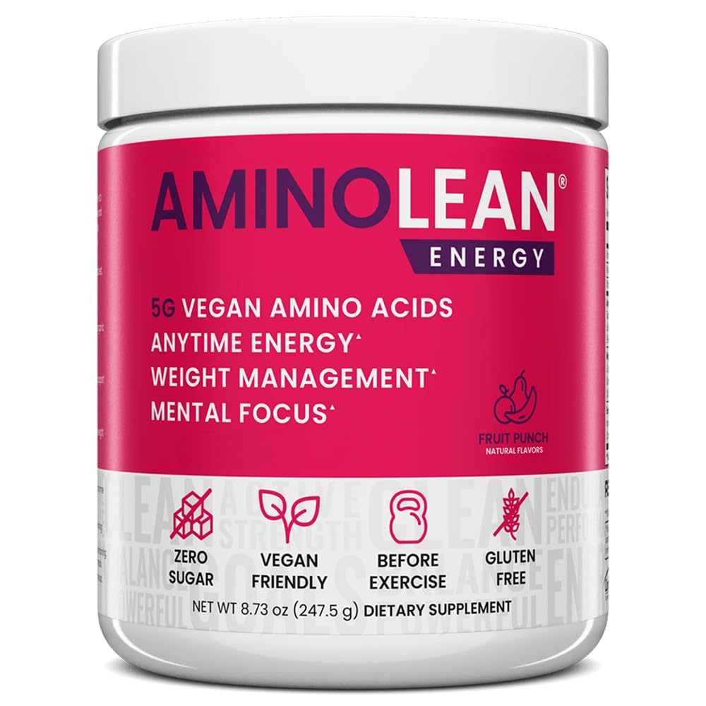 RSP NUTRITION AminoLean Pre Workout Powder, Amino Energy & Weight Management with Vegan BCAA Amino Acids, Natural Caffeine, Preworkout Boost for Men &amp; Women, 30 Serv