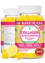 Lunakai EE.UU. Hecho Colagen Peptides Gummies - 200 mg Fórmula anti-género con Biotina, Zinc, Vitaminas C &amp; E para el cabello, la piel y las uñas, 60ct