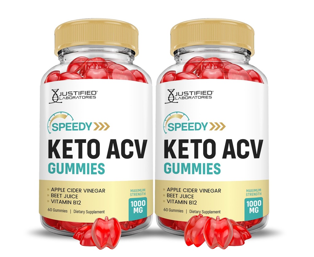 (2 Pack) Speedy Keto ACV Gummies Advanced Formula 1000MG Speedy Keto Gummies Apple Sider Vinegar Formulado con Pomegranate Beet Juice Powder B12 Vegan Non GMO 120 Gummys