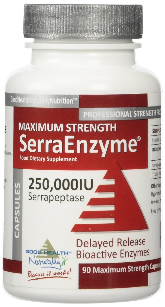 Serra Enzyme Serrapeptase Supplement - Clear Lungs and Sinuses, Proteolytic, Digestive Cleanse TEN 250,000 IU - Maximum Strength TEN 90 Capsules