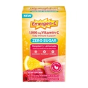 Emergen-C Zero Sugar 1000 mg Vitamina C Polvo para el soporte diario de la cafeína vitamina C Suplementos con zinc y manganeso, vitaminas B y electrolitos, sabor de limón de frambuesa - 36 Conde