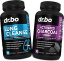 Lung Cleanse " Activated Cápsulas de carbón - Suplementos respiratorios " Píldoras orgánicas de carbón de coco para gas estomacal y apoyo a la ruborización - Detox herbal para pulmones, salud bronquial " .