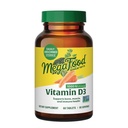 MegaFood Vitamina D3 1000 UI (25 mcg) - Suplementos de vitamina D con alimentos reales, soporte inmunológico, huesos de apoyo, dientes &amp; musculos, vegetariano, libre de gluten, no GMO, Kosher – 60 Tabletas, 60 Serviciones