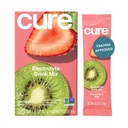 Cure Hydration ¦ Plant-Based Electrolyte Drink Mix ← No Añadido Sugar ← Dehydration Relief Powder Hecho con Coconut Water ← Non-GMO ← Vegan tención Caja de 8 Packets - Strawberry Kiwi