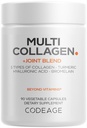 Codeage Multi Collagen Protein + Joint Blend Supplement, Hyaluronic Acid, Bromelain, Turmeric, Ginger, Boswellia, Astaxanthin - Hydrolyzed Bovine Collagen - 5 Collagen Types - Non-GMO - 90 cápsulas