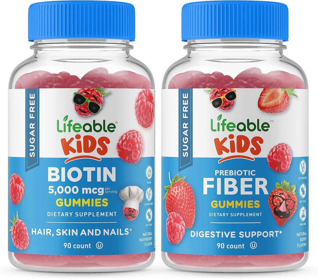 Niños con fibras preciosas, colgante de gummies - Gran Tasting, Suplemento de vitaminas, Gluten Free, GMO Gratis, Chewable Gummy