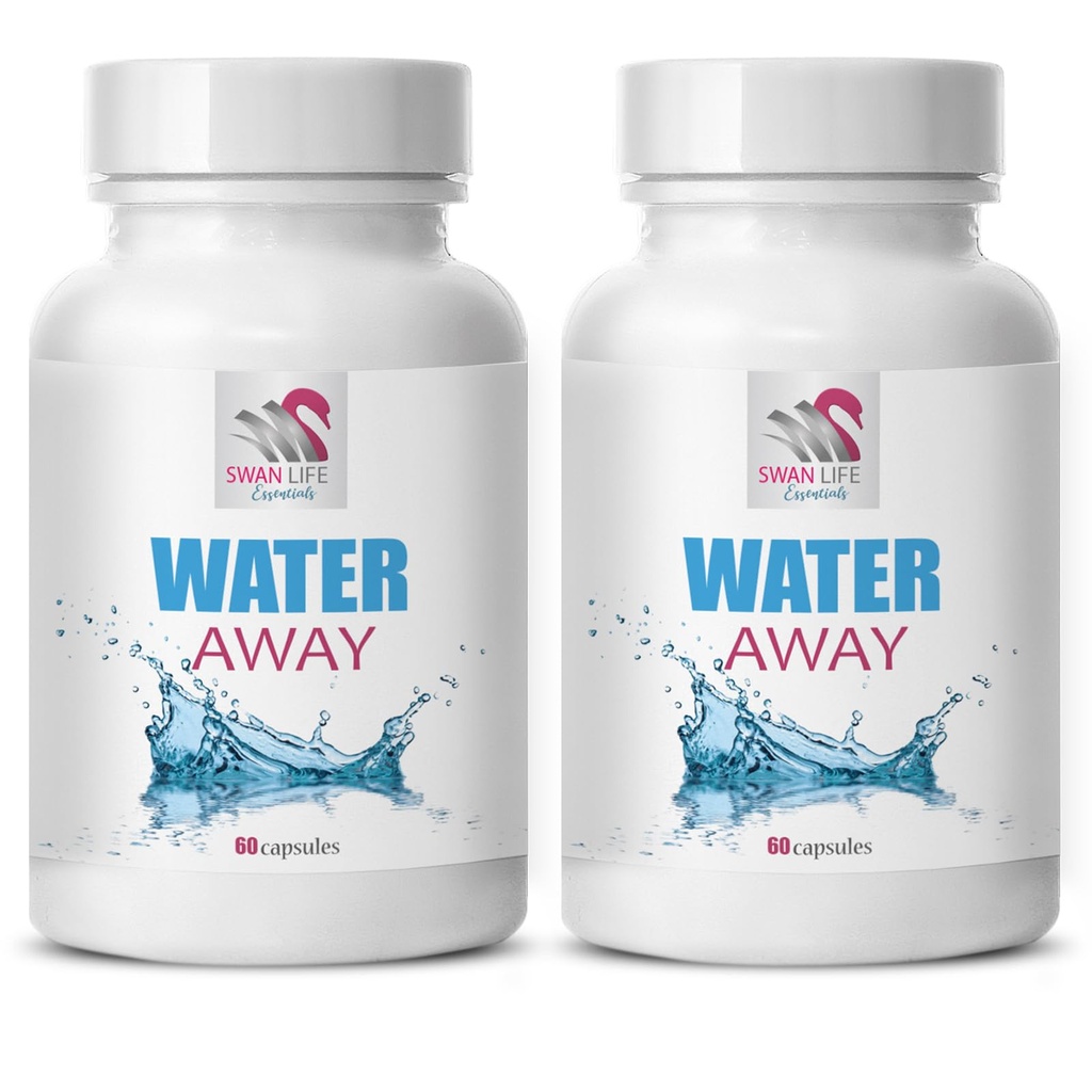 Suplemento de equilibrio de agua - AGUA AWAY - suplemento de soporte, Solución de agua, mezcla diurética natural, equilibrio de agua herbaria, suplemento de soporte diurético, Apoyo natural, Saldo de agua 2 Bot 120 Caps