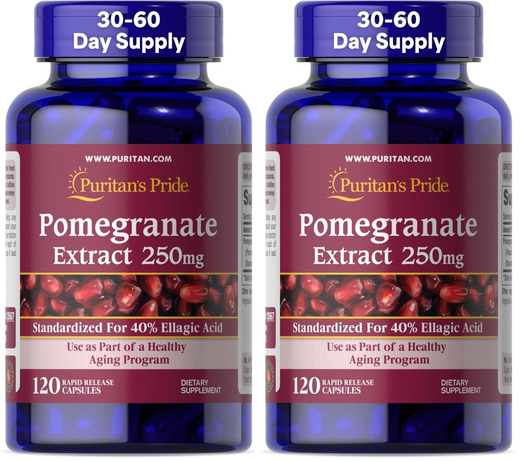 Puritan's Pride Pomegranate Extract, 250 Mg, 120 Conde (Pack of 2)
