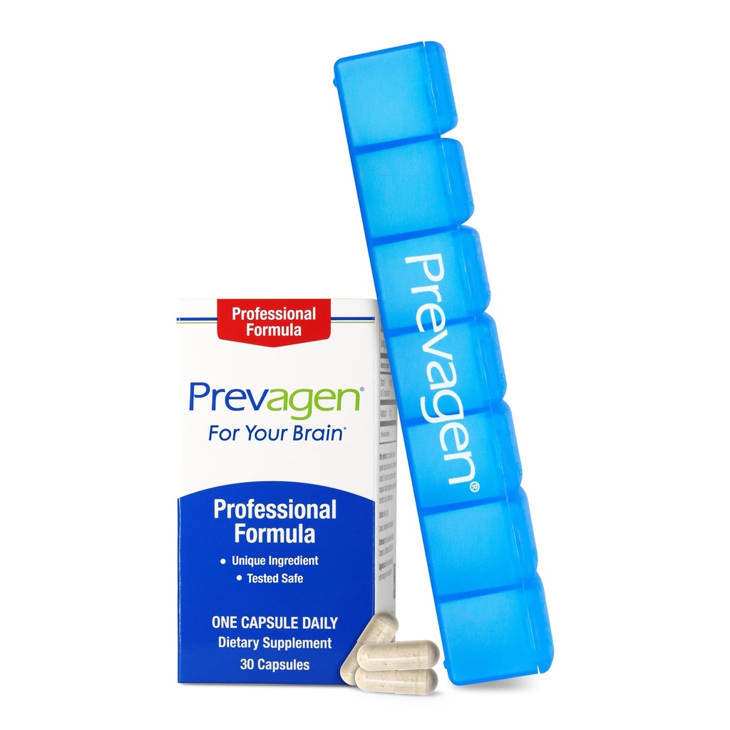 Prevagen Professional Fórmula - 30 cápsulas (1 mes de suministro) Ø Formulado para su cerebro Ø 40 mg de Apoaequorin Plus Vitamina D3 con 7-Day Pill Minder
