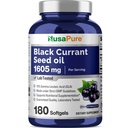 NusaPure Black Currant Seed Oil 1605 mg Gamma Linoleic Acid (GLA) 15% 180 Softgels (No-GMO, Soyfree)