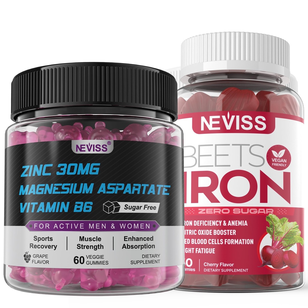 Gummies de hierro con suplemento de zinc y magnesio