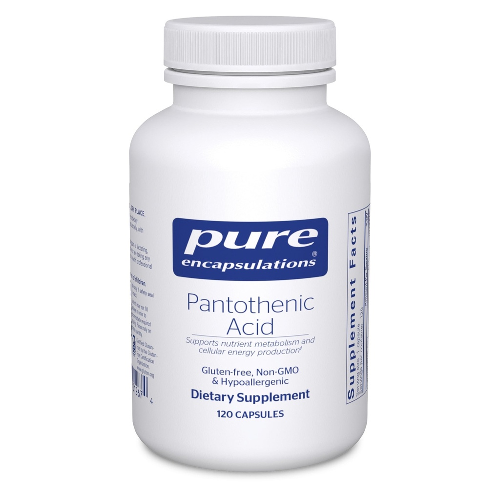 Pure Encapsulations Pantothenic Acid ← Hypoallergenic Supplement Supports Cellular Energy Production, Adrenal and Cardiovascular Health  120 Capsules