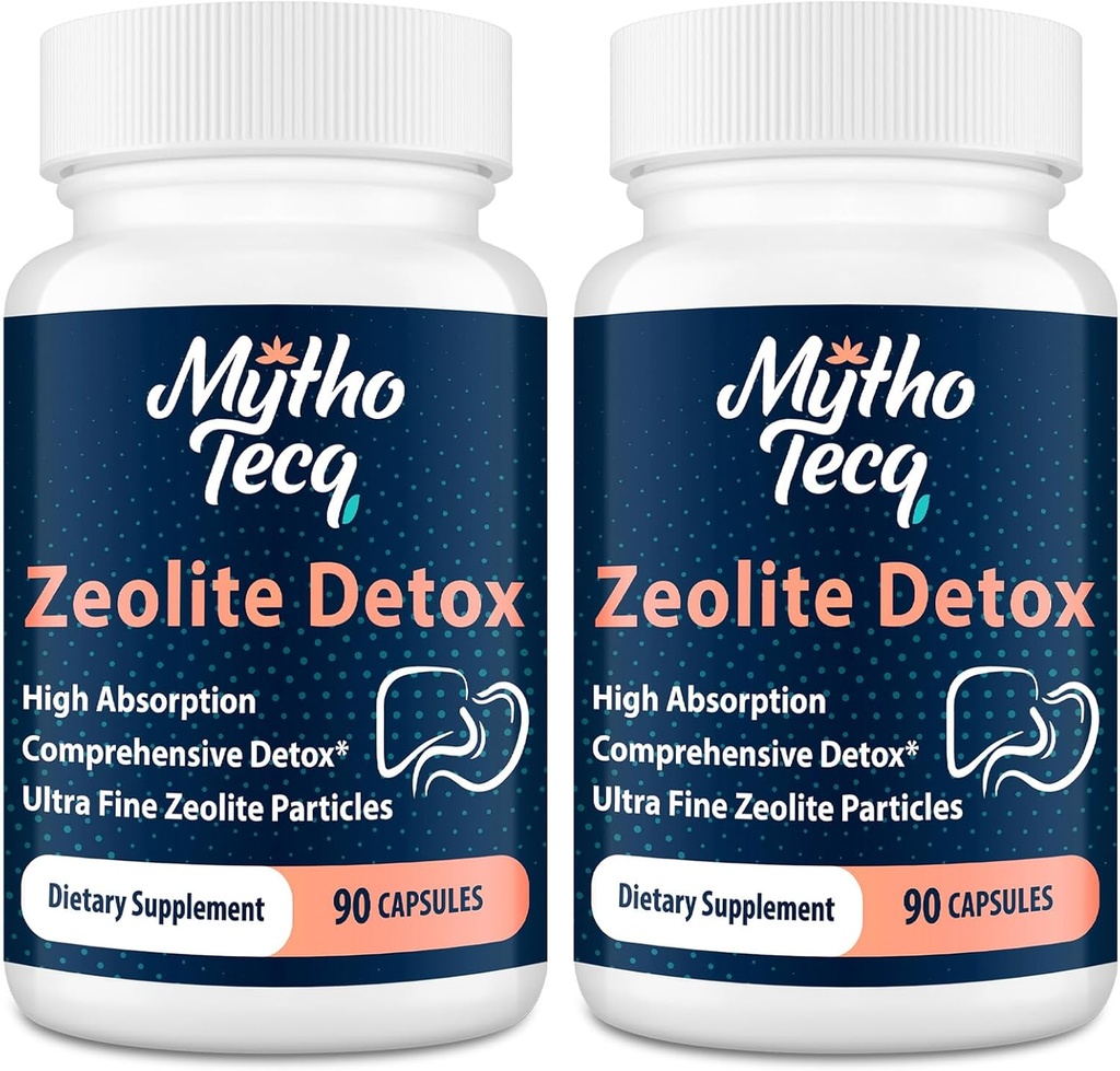2300 MG Zeolite Detox Capsules - Charcoal Activado " Bentonite Clay, Highly Absorbable Full Body, Liver " Gut Cleanse, Zeolite Clinoptilolite(180 cápsulas)