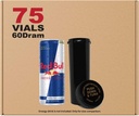 W Gallery 75 Black 60 Dram Reversible Cap - Airtight Smell Proof Vials - Plastic Medical Grade Prescription Bottles for Pills Herbs Flower Supplements, Bulk Pack, Not Glass Jars
