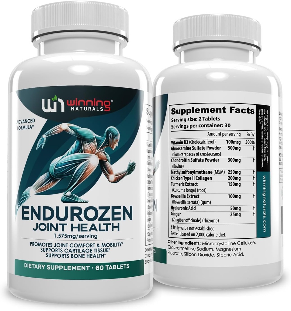 [BRSROHA5CUHGA33H] EnduroZen Joint Support Supplement Advanced Formula (60 tabs) - Glucosamine, Chondroitin, MSM, Turmeric sufrimiento Joint Health & Mobility Support Tortura Non-GMO vidas para hombres & mujeres soporta Cartilage & Flexibility