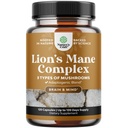 Suplemento de la manguera de león avanzado - suplemento de mane de leones cápsulas con Reishi, Chaga, Maitake " Shiitake for Brain Health Memory Support " Focus - Nootropic for Mental Clarity - 120 caps