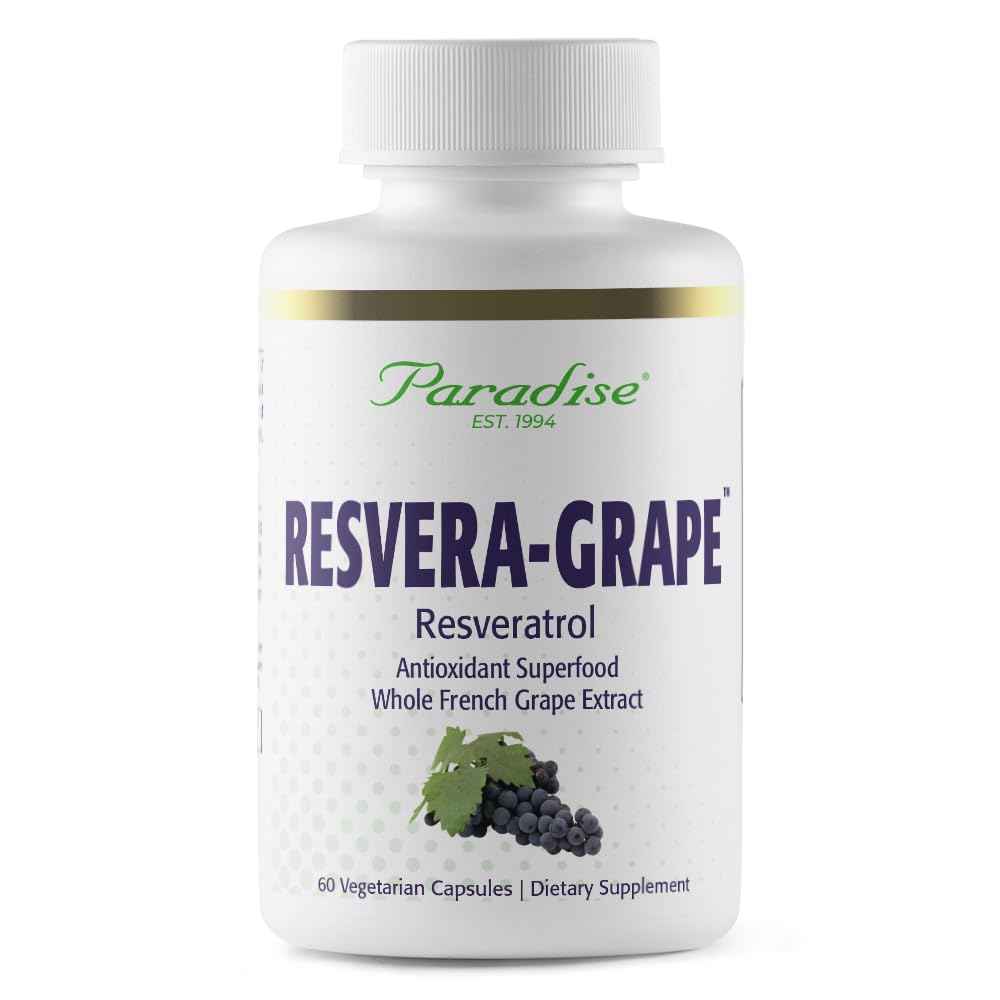 Herbs Paraíso Resveragrape, Resveratrol + Polyphenols + Opc's, Super Potent, Ultra Pure, Non-GMO, Gluten Free, 60 cápsulas vegetarianas