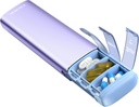 Vaydeer Metal Travel Pill Organizer, 7 Day Weekly Pill Box, Large Capacity Caja de píldoras diarias para suplementos, píldoras, vitaminas y medicamentos (pequeña, púrpura)
