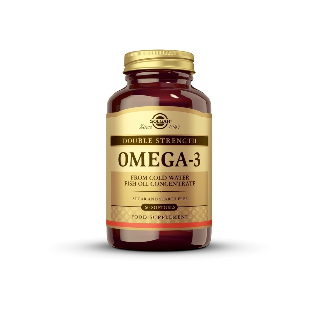 Solgar Doble Fuerza Omega 3 700 mg - 60 Softgels - Incluye 600 mg EPA & DHA - No GMO, Gluten Gratis - 60 Serviciones