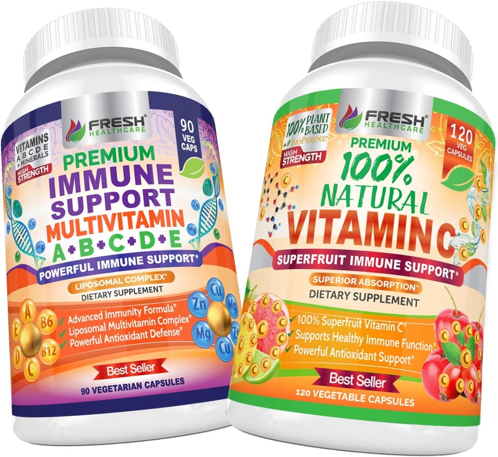 FRESH HEALTHCARE Immune Multivitamin y Vitamina Natural C - Bundle