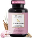 Winged Wellness Hot Momma Menopause Suplementos para Mujeres - Alivio de la menopausia libre de hormonas Apoyo para los flashes calientes " Night Sweats with Chaste Tree Berry, Multivitamins " Más - 60 cápsulas Vegan