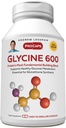 ANDREW LESSMAN Glycine 600mg - 180 Capsules - Pure, Simple, Amino Acid. Función estructural crítica en Tissues Collagen. No hay aditivos