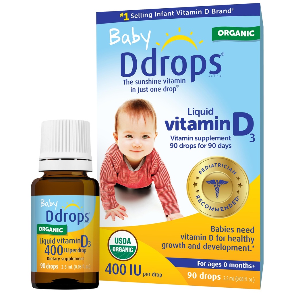 Ddrops Baby 400 IU, Vitamina D, 90 gotas 2.5mL (0.08 Fl. Oz (Pack of 1))