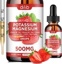 Suplemento de citrato de magnesio de potasio, gotas de citrato de magnesio líquido 500 mg con Ashwagandha, Calcio, Zinc, Vitamina D3, B6, B12, CoQ10 - Soporte Calma & Bone & Muscle & Immune Health Vegan 2 fl oz