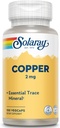 Solaray Copper 2 mg ← Formación sana de células rojas de sangre, Immune y Nerve Función Soporte ← No GMO ← 100ct