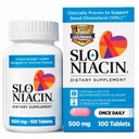 Slo-Niacin Vitamina B3 500 Mg - Lenta liberación Niacina para la salud del corazón, energía, piel de salud, niveles saludables de azúcar en sangre - 100 cápsulas