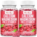 Calcio Magnesio Zinc Gummies con Potasio Vitamina C, B6, D3, K2 - Calcio para Hombres - Calcio Magnesio Zinc Multi Suplemento de Vitamina para Huesos, Músculos, Dientes, Calma, Mood - 2 Pack - 60 Cts