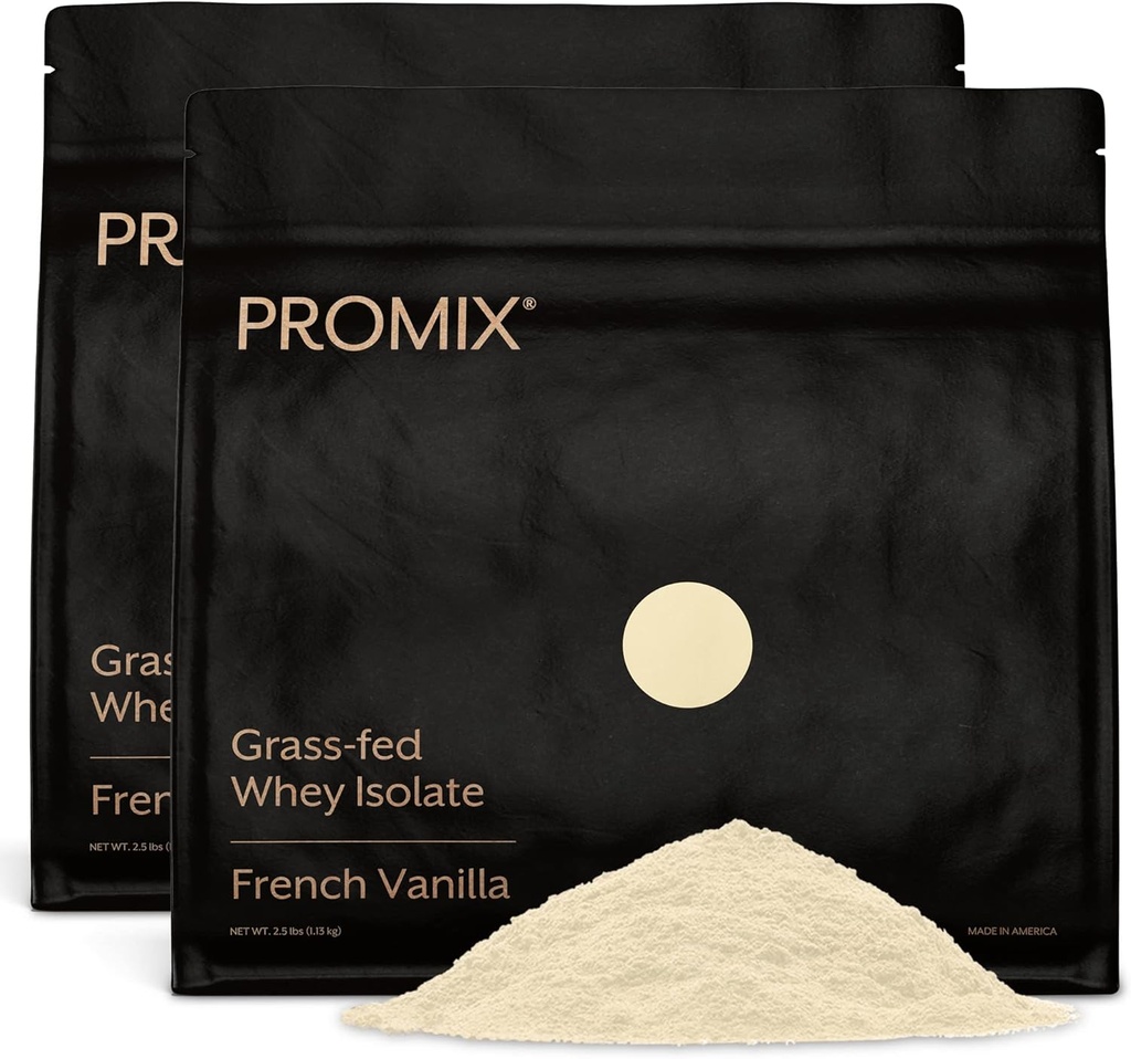 ProMix Nutrition Whey Protein Isolate Powder - Grass-Fed - Post Workout Fitness " Nutrition Shakes, Smoothies, Baking " Cooking Recipes - Gluten-Free " Keto-Friendly - Vanilla - 5 libras (Pack of 2)