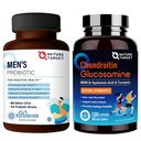 NATURE TARGET Probiotics for Men with Men Care Supplement, Glucosamine Chondroitin MSM, Joint Support Supplement, Shellfish Free