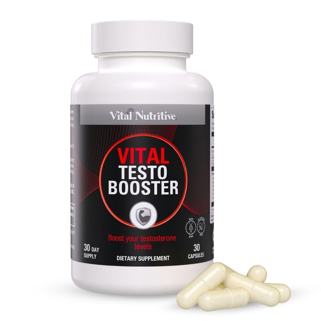Vital Testo Booster - Natural Testosterone Support Suplemento para Hombres ← Promueve Energía, Estabilidad y Vitalidad Silencio para la Salud de los Hombres Silencioso en EE.UU.