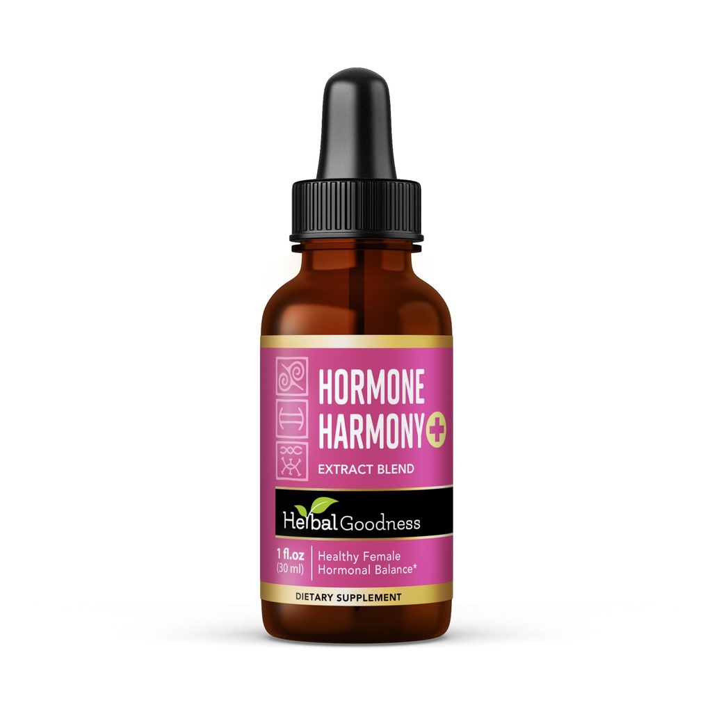 Herbal Goodness Hormone Harmony 1oz – Hormone Balance for Women | Red Clover, Sage, Winter Lovers, Nettle, Supplement, Probiotics, Menopause Relief, Fertility Support, PMS & Lactation Aid