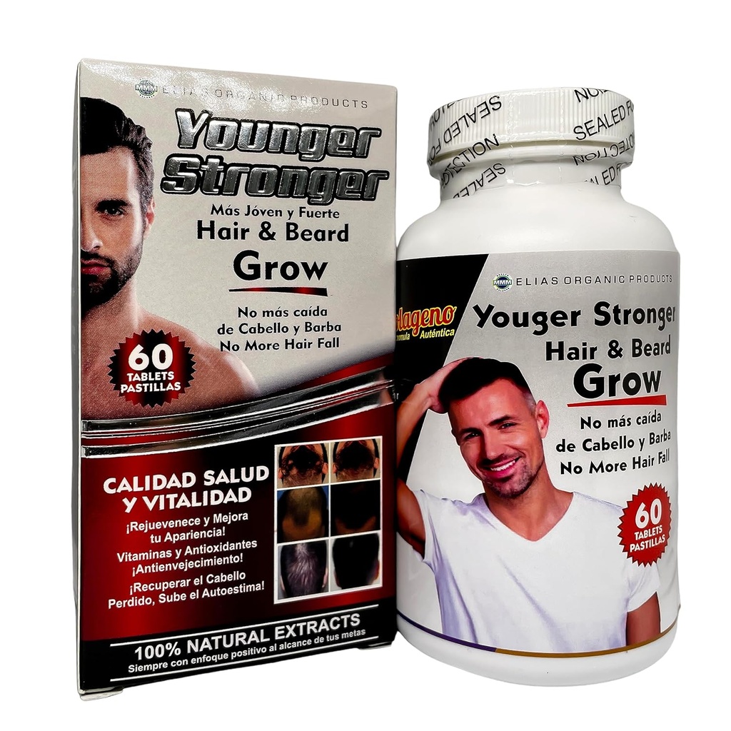 Más fuerte y más fuerte crecimiento de la barba 100% extractos naturales 60 tablas