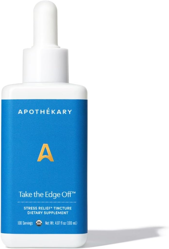 Apothékary Take The Edge Off, Helps Ease Stress & Tension, Alcohol-Free White Wine-Inspired Herbal Liquid Drops, Made with Passionflower Flower, Skullcap & Oatstraw Leaf, 4 oz, 100 Servings