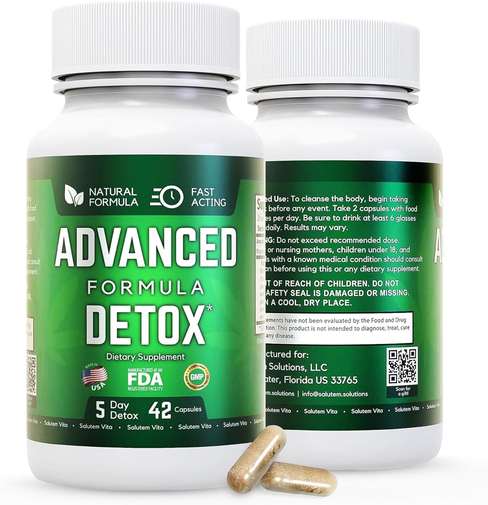 Avanzado Detox Cleanse, Natural Detox & Cleanse with Milk Thistle, Licorice Powder, and More, Body Cleanse Detox for Women and Men, 42 Capsules