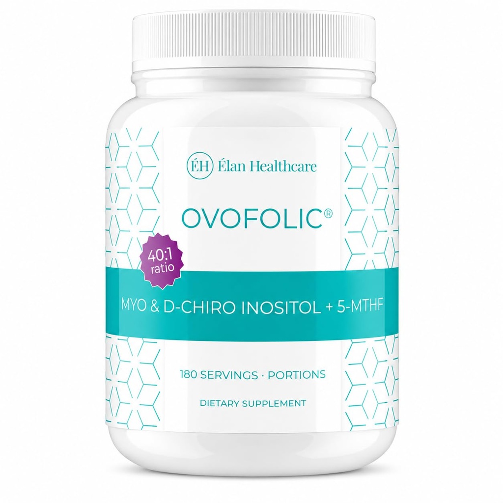 Suplemento Inositol - Myo-Inositol y D-Chiro Inositol Plus Active Folate- Ideal 40:1 Ratio - Saldo hormonal (180 Servimientos, 387g Jar)