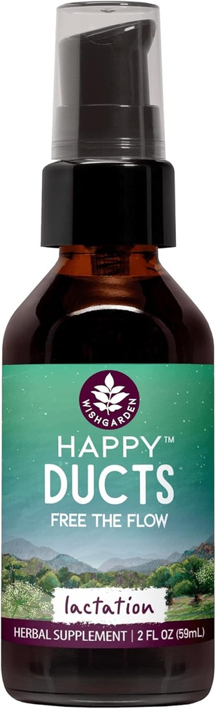 WishGarden Herbs Happy Ducts Lactation Support - Clogged Milk Duct Relief Supplement, Herbal Breastfeeding Support Supplement Tincture for Breast Engorgement Relief and Clogged Milk Ducts, 2oz