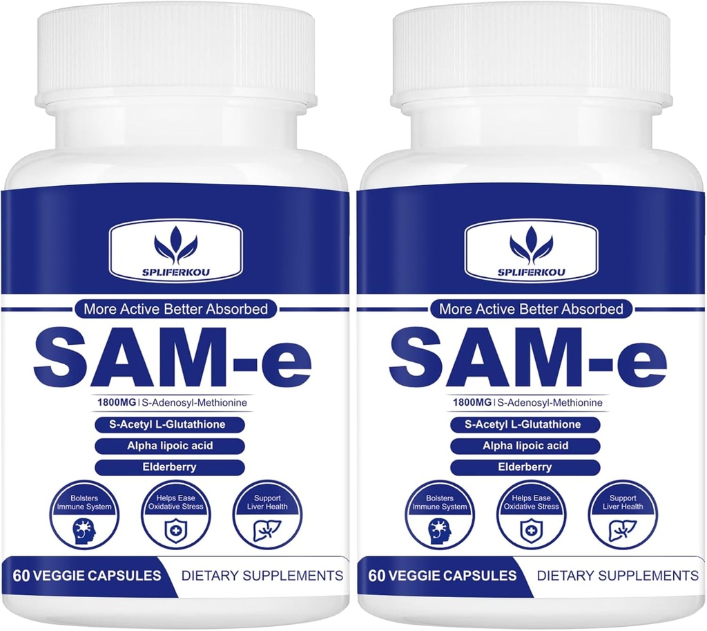 3000MG SAM e (S-adenosyl-L-metionine) Complejo, SAM-e Suplemento, 120 cápsulas