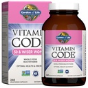 Jardín de la vida Código de vitaminas Multivitamina para las mujeres 50 &amp; más, 240 cápsulas, para las mujeres 50 Plus con vitaminas B, vitaminas A, C, D3, E &amp; K, CoQ10, Probióticos & enzimas