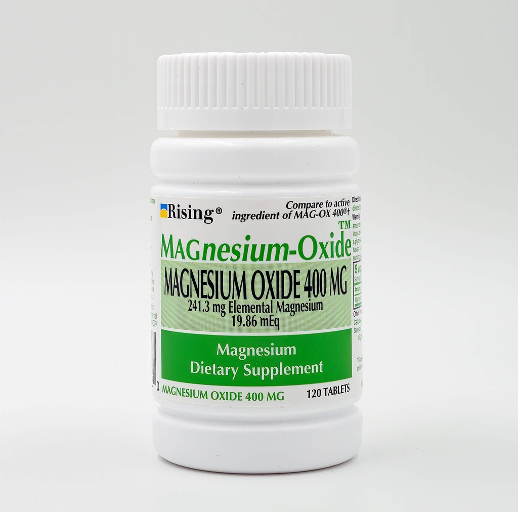 Rising Pharma - Oxido de magnesio 400mg - Suplemento dietético de Magnesio Elemental - 120...