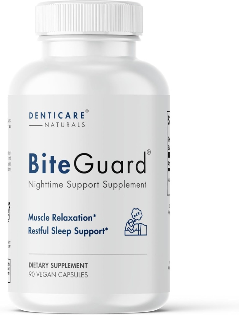 Denticare Bite-Guard para el tratamiento de dientes " Clenching, TMJ Relief, Calma mandíbula con magnesio - 90 caps