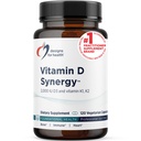 Diseños para la Sinergía de la Vitamina D de la Salud - 2000 UI Vitamina D con suplemento K - Soportes Saludable Moods, Bone Health + Immune Health for Adults - VIT D3 + Vitamina K - Gluten Free + Non-GMO (120 cápsulas)