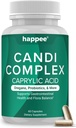 Suplemento Complejo de Candida – Limpieza de Candidato para Apoyo al Hacinamiento – Ácido Cúrgico, orégano y Probióticos para Balance de Levadura, Soporte Gut & Immune – 60 Caps