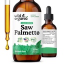 Wild & Organic Saw Palmetto Extract Drops - Soporte urinario - Saw Palmetto for Men &amp; Women - Liquid Serenoa Repens Berries Suplemento - Vegan, Sugar &amp; Alcohol-Free - 2 fl oz