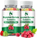 Magnesium Glycinate Gummies for Adults & Kids, 2 Packs Gotas de Magnesio Calma Chewable para el sueño, Magnesium Glycinate 400mg, Stress & Muscle Relief, Magnesium Potassium Suplemento