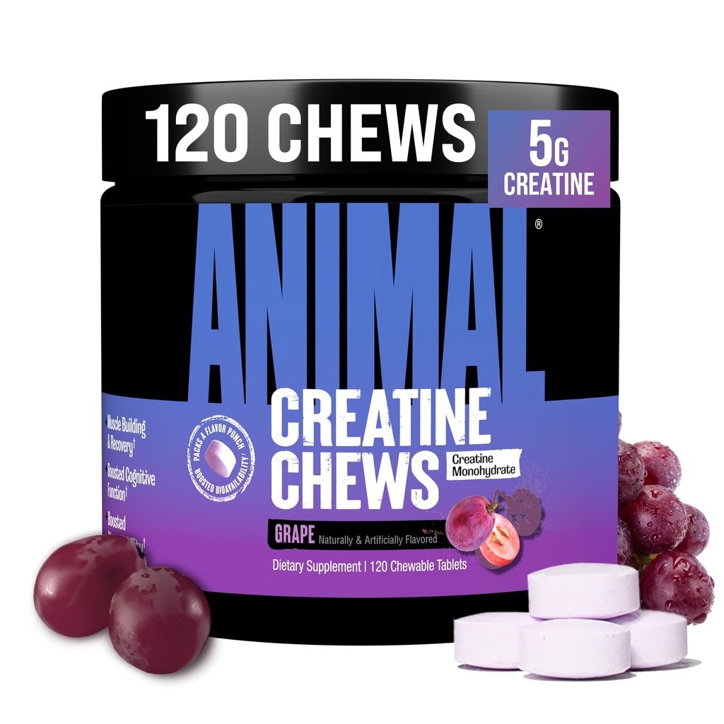 Películas de cerda de animales - Monohidrato de crema mejorado con AstraGin para mejorar la absorción, sal marina para bombas agregadas, Tablas deslictivas y convenientes - Grape